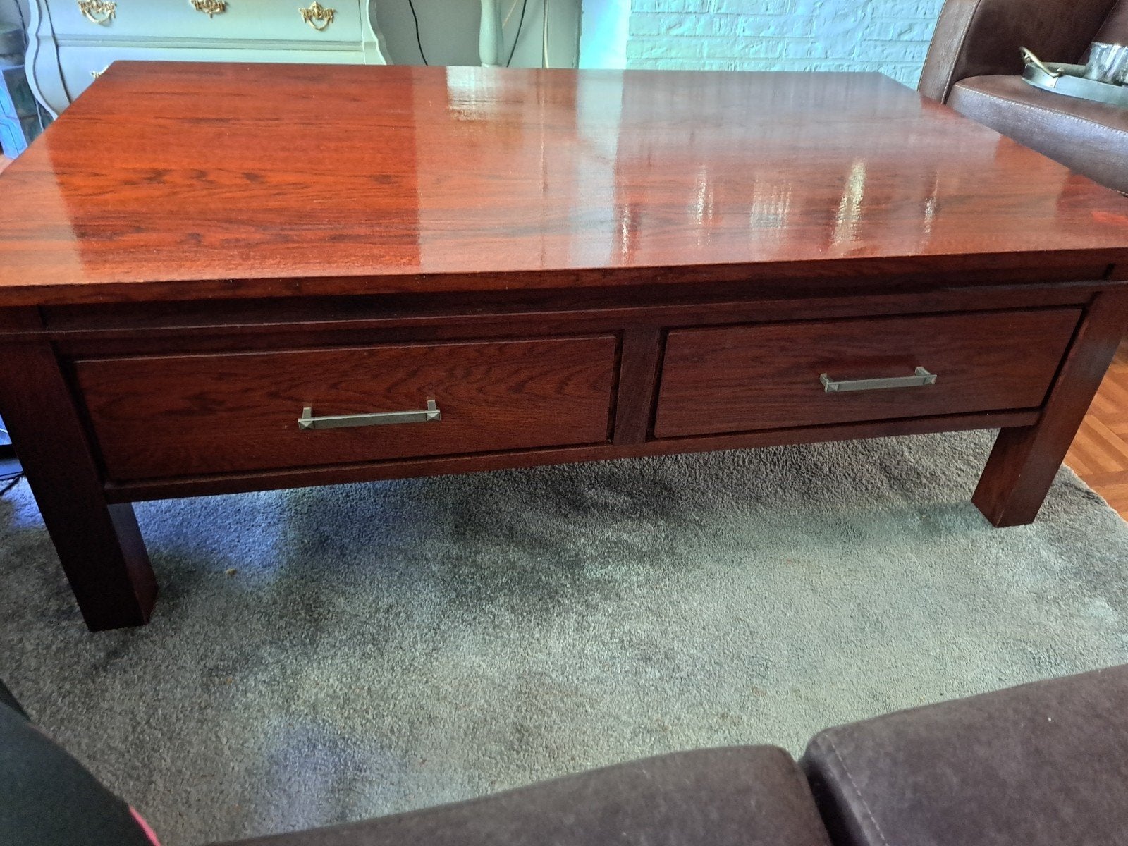 kersen eiken salontafel, Ophalen, 100 tot 150 cm, 50 tot 100 cm, Kersenhout