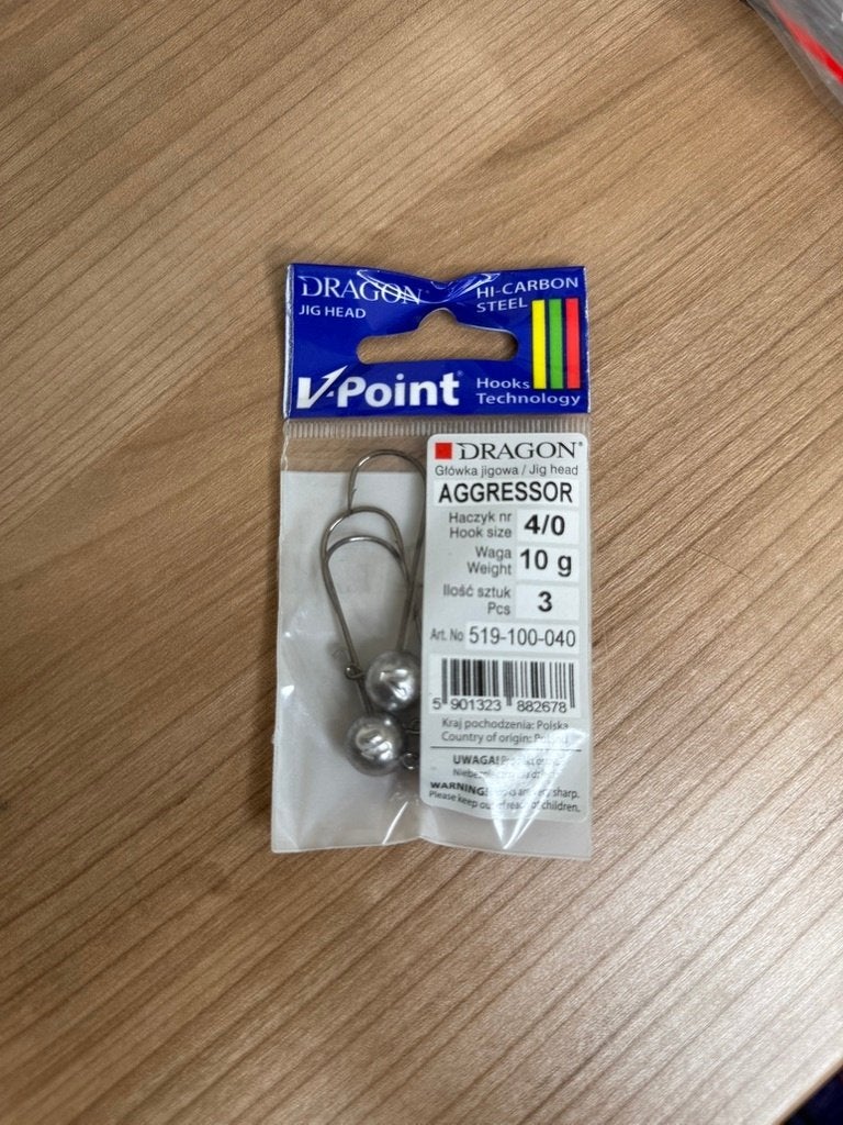 Dragon V-Point Aggressor Jig Head 10 g Haakmaat 4/0, Haak, Nieuw, Ophalen of Verzenden, E