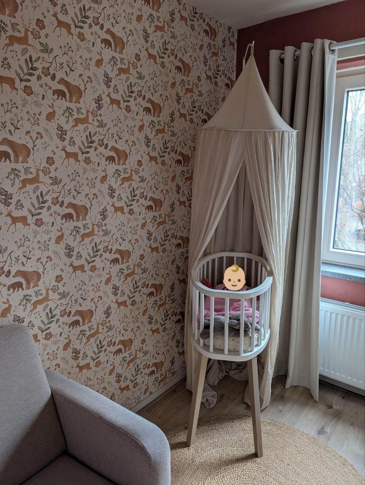 Kidsmill Wieg Ovaal Wit met matrasje, Kinderen en Baby's, Babywiegjes en Ledikanten, Zo goed als nieuw, Wieg, Ophalen