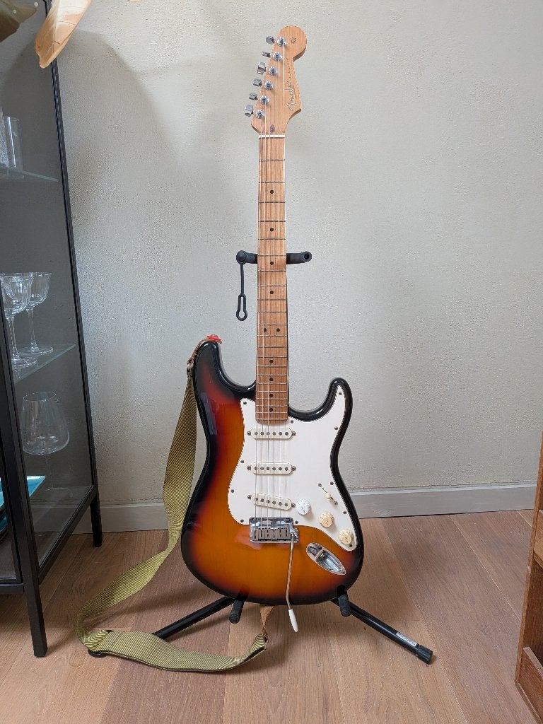 1996 Fender Stratocaster Brown Sunburst 50th Anniversary, Ophalen of Verzenden, Gebruikt, Solid body, Fender