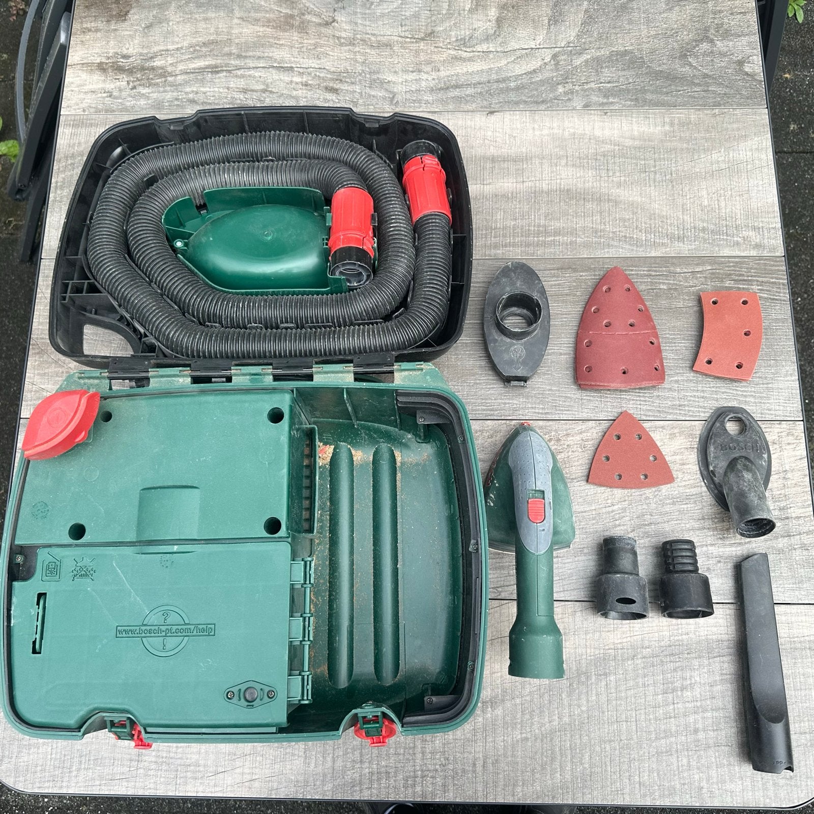 Bosch luchtaangedreven schuurmachine met stofzuiger, Ophalen of Verzenden, Gebruikt, 1200 watt of meer, Overige typen
