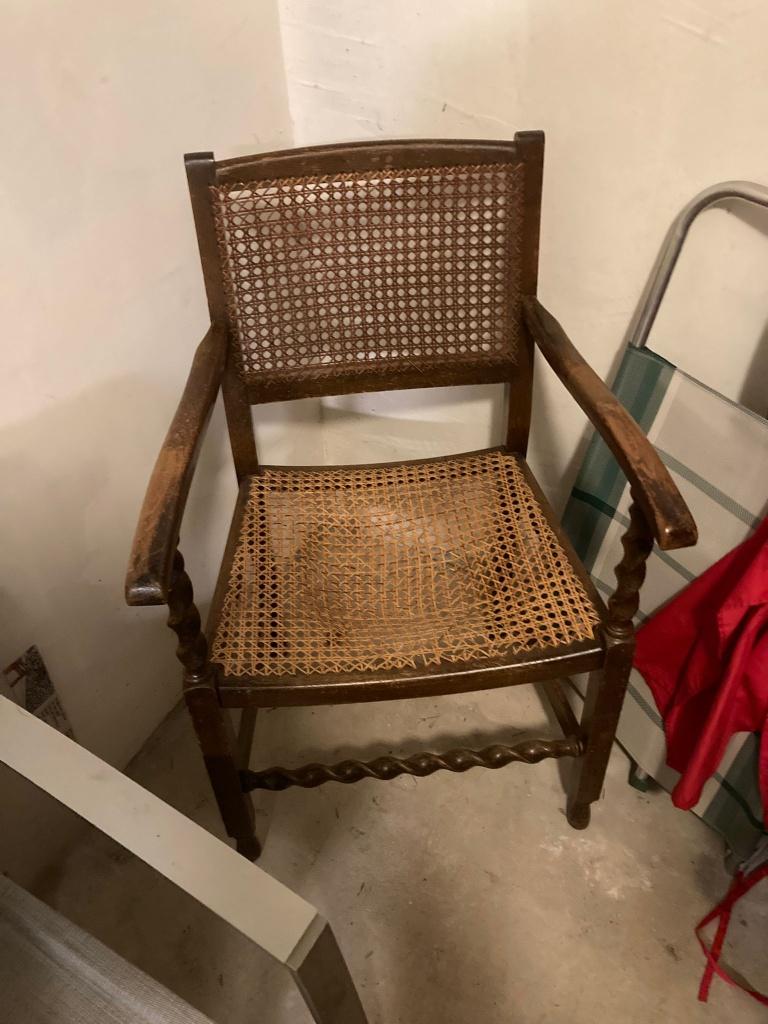 Voor echte liefhebben: leuke vintage stoel, Ophalen, Gebruikt, Bruin, Eén