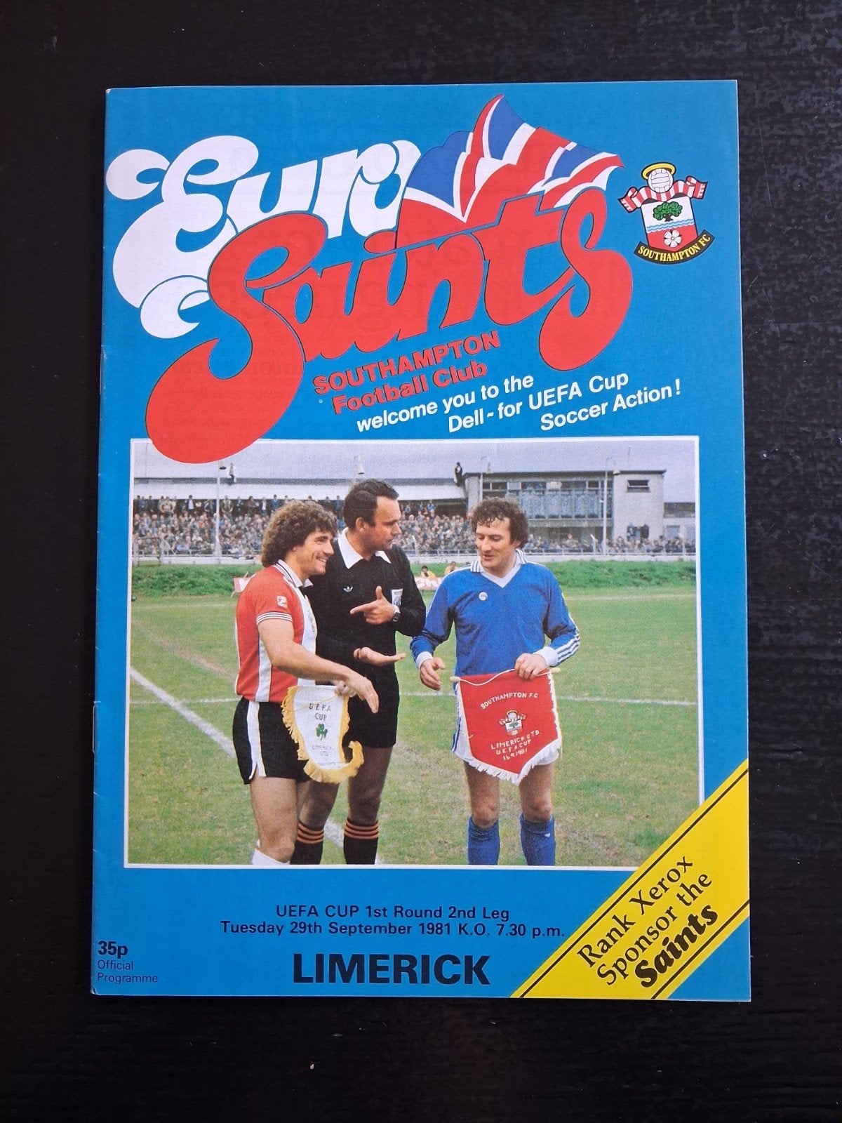 Programma Southampton-Limerick UEFA Cup 1981/1982, Ophalen of Verzenden, Zo goed als nieuw, Buitenlandse clubs, Boek of Tijdschrift