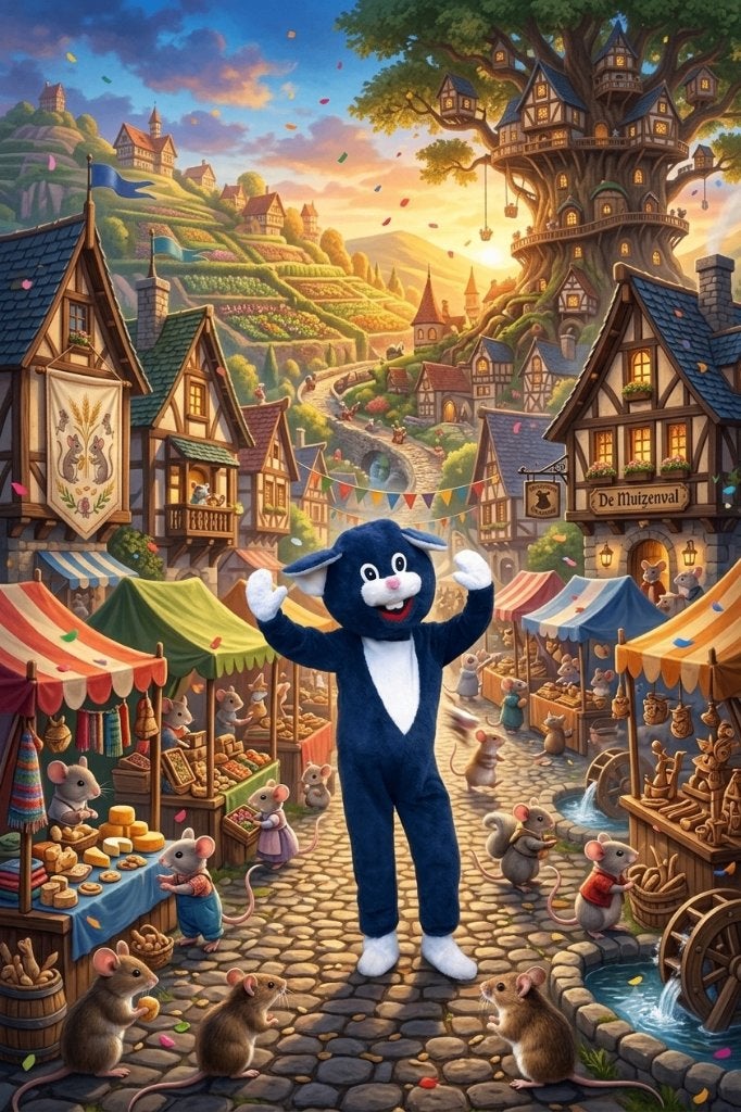 Mascotte Jerry de Muis, Ophalen of Verzenden, Zo goed als nieuw, Verjaardag