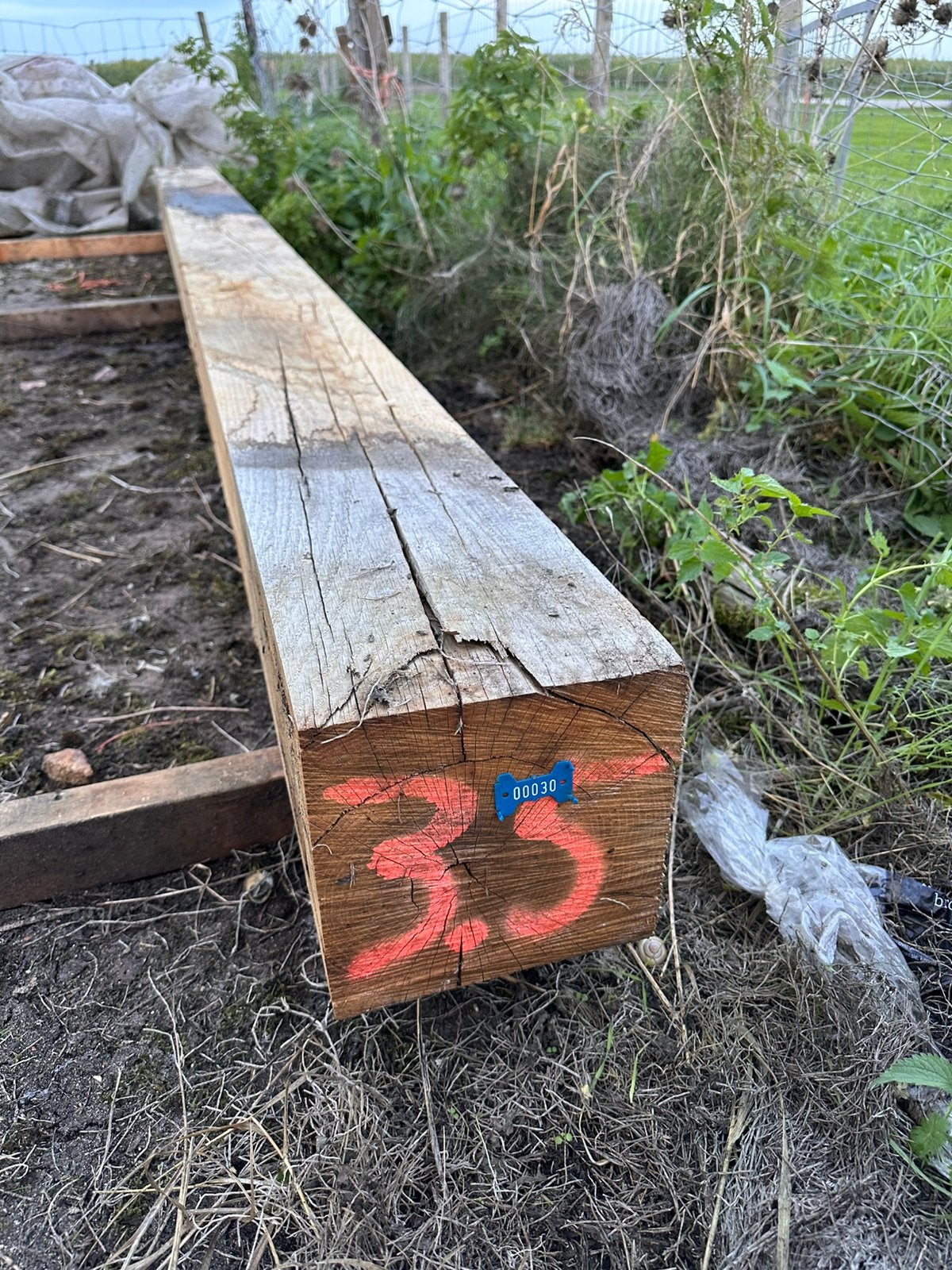 Fijn bezaagd eiken balk 20x20x350, Ophalen, Eiken, Nieuw, Balk