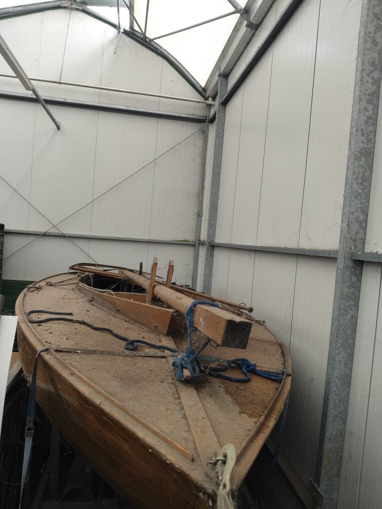 Houten zeilboot 16 kwadraat, Ophalen, 70 cm, Gebruikt, 16m² klasse