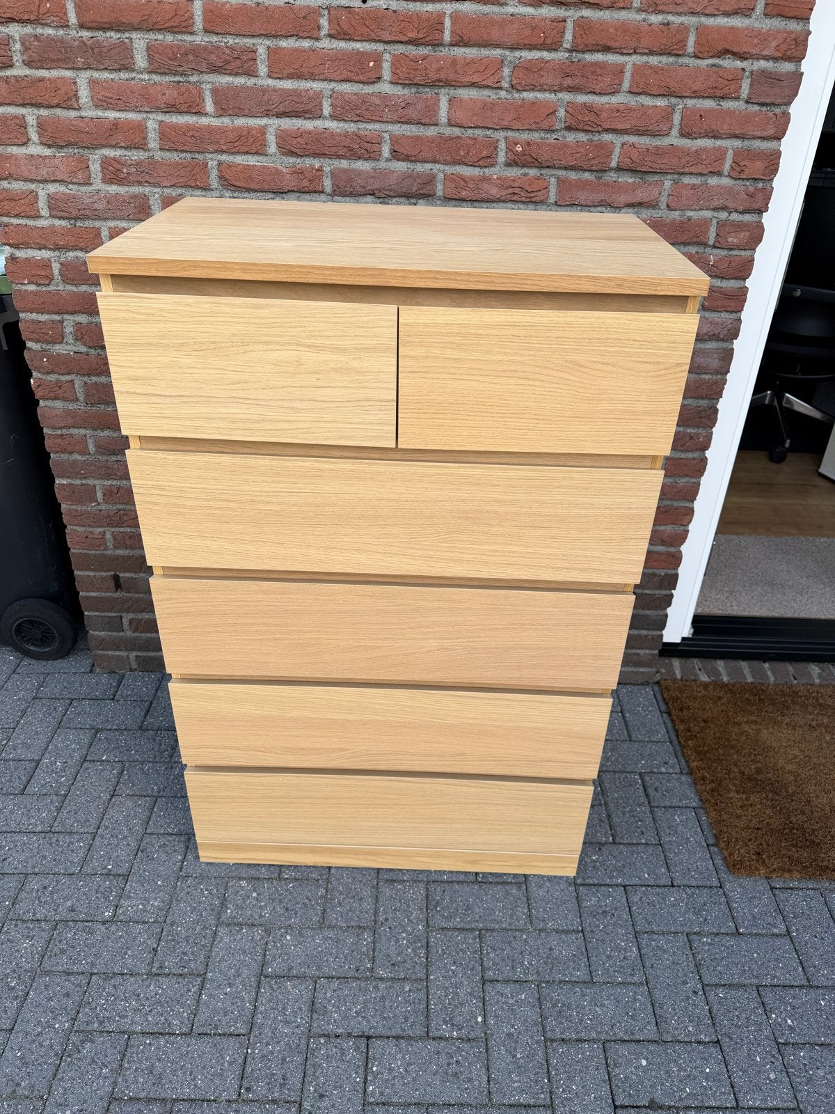 IKEA MALM ladekast met 6 lades - eikenfineer, Ophalen, Gebruikt, 5 laden of meer, 100 tot 150 cm