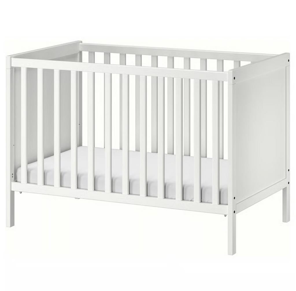 IKEA Ledikant SUNDVIK met HIMLAVALV 3D matras (wit), Ophalen, 70 tot 85 cm, 140 tot 160 cm, Zo goed als nieuw