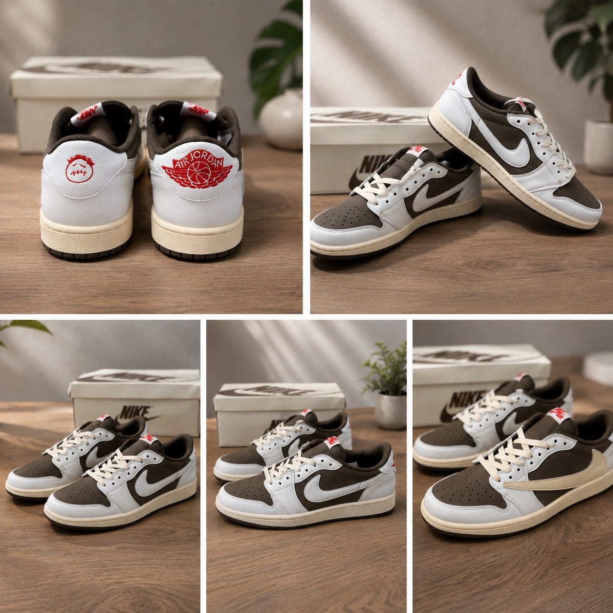 Nike Air Jordan 1 Low Travis Scott Reverse Mocha, Bruin, Nieuw, Ophalen of Verzenden, Sneakers of Gympen