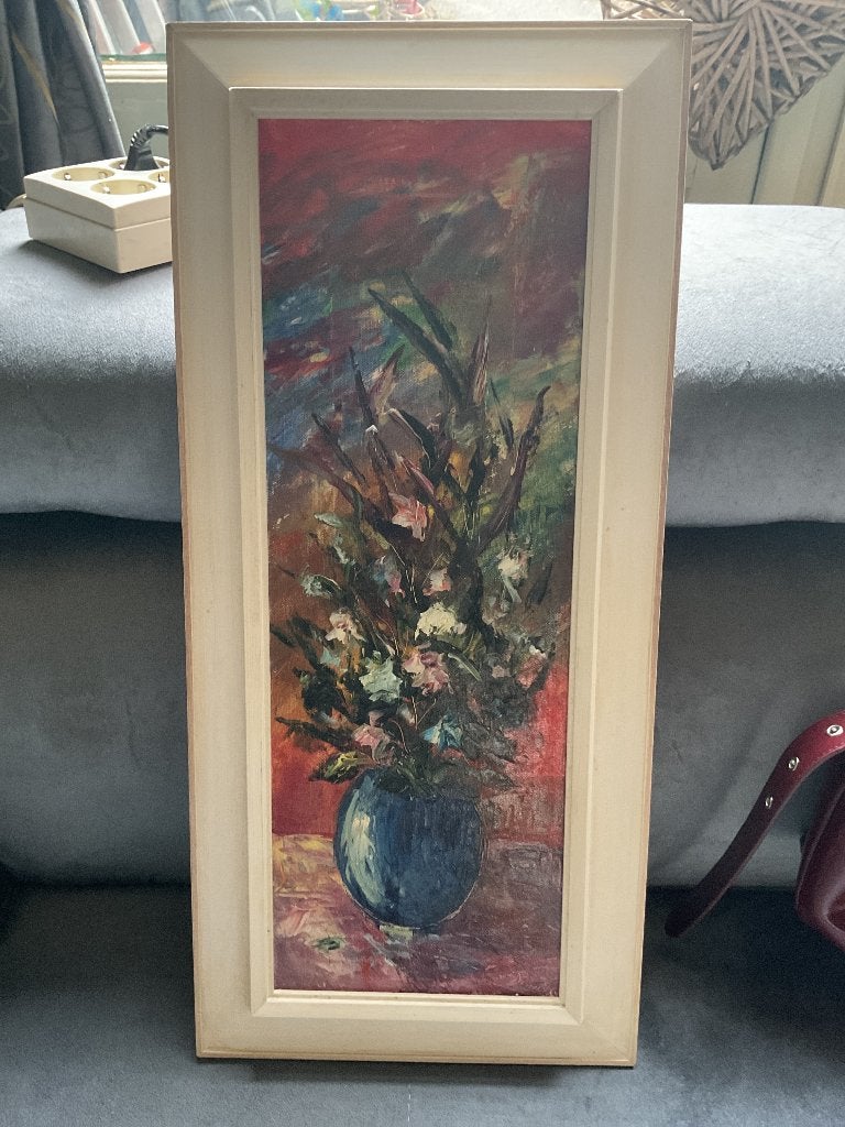 Olieverf schilderij, Antiek en Kunst, Kunst | Schilderijen | Klassiek, Ophalen of Verzenden, Olieverf, Bloemen