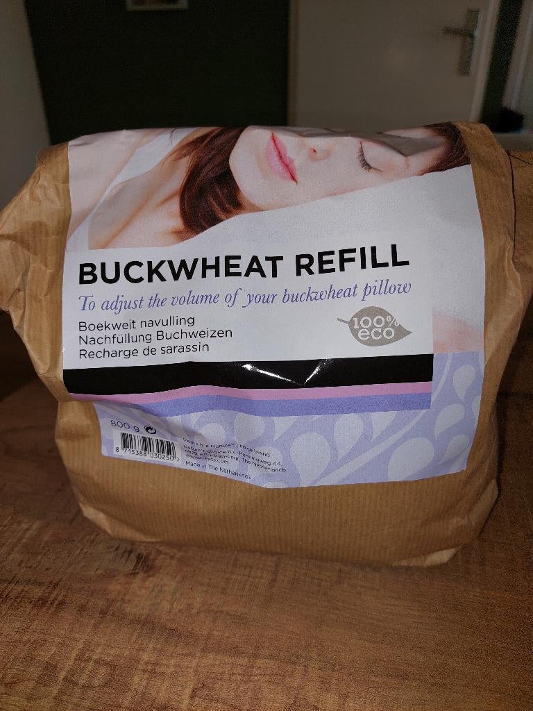 Boekweit doppen vulling voor kussen 380 gram, Bruin, ., Vierkant, Nieuw