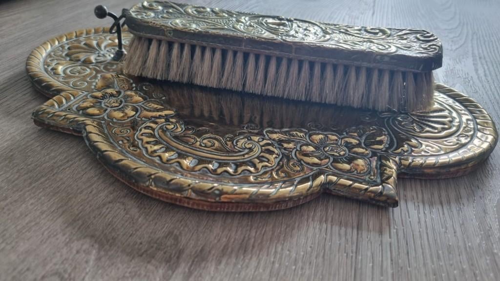 Vintage messing kledingborstel of schoenenborstel set, Ophalen of Verzenden