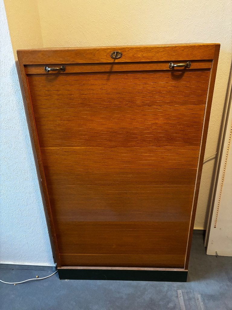 Archiefkast met roldeur antiek, Huis en Inrichting, Kasten | Roldeurkasten en Archiefkasten, Ophalen, Gebruikt, 100 tot 150 cm