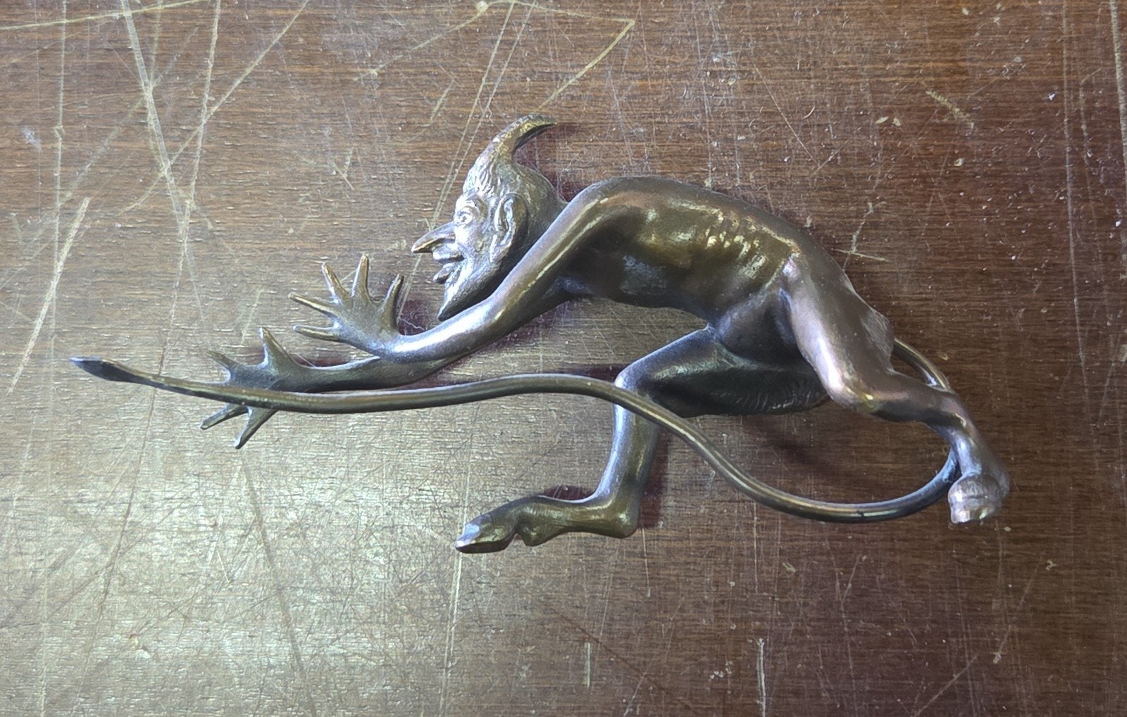 Vintage beeldje Mephistopheles messing duivel, Ophalen of Verzenden
