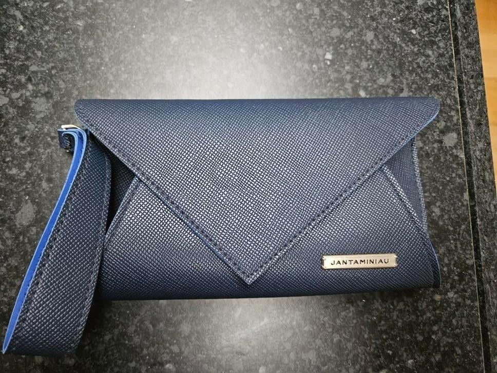 Jan Taminiau Avondtasje / Clutch - Donkerblauw, Ophalen of Verzenden, Zo goed als nieuw, Blauw, Avondtasje