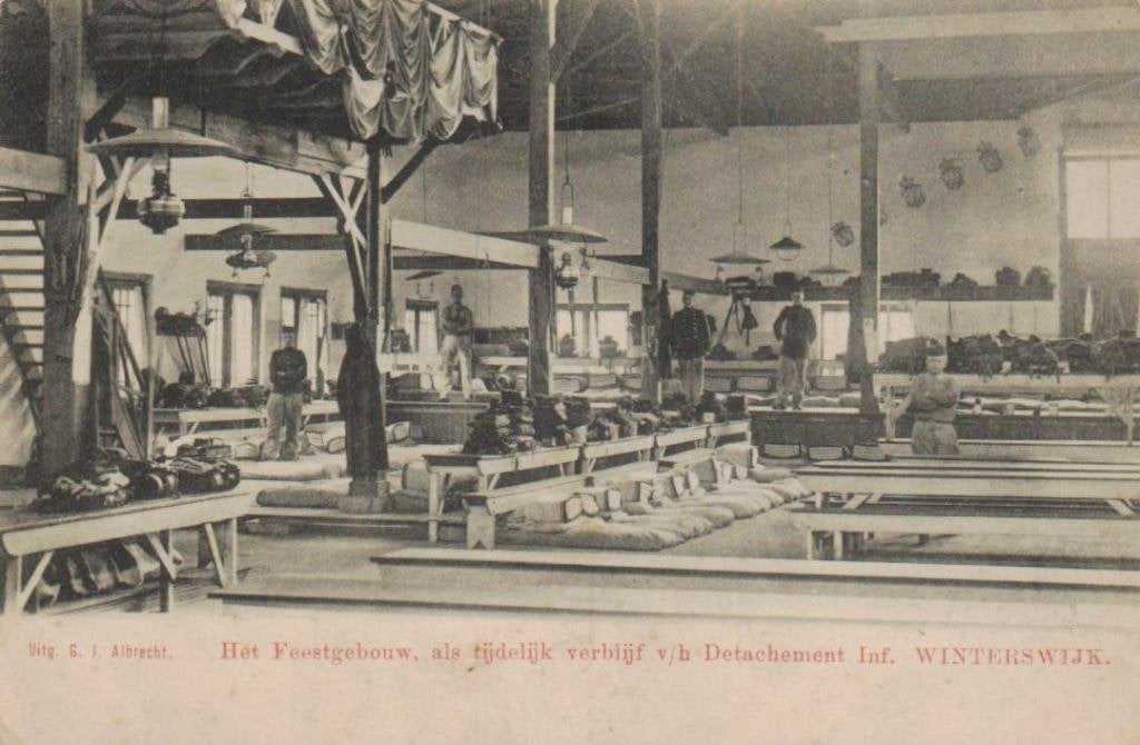 70 Winterswijk Feestgebouw als verblijf detachement 1905, Ophalen of Verzenden, Voor 1920, Gelopen, Gelderland