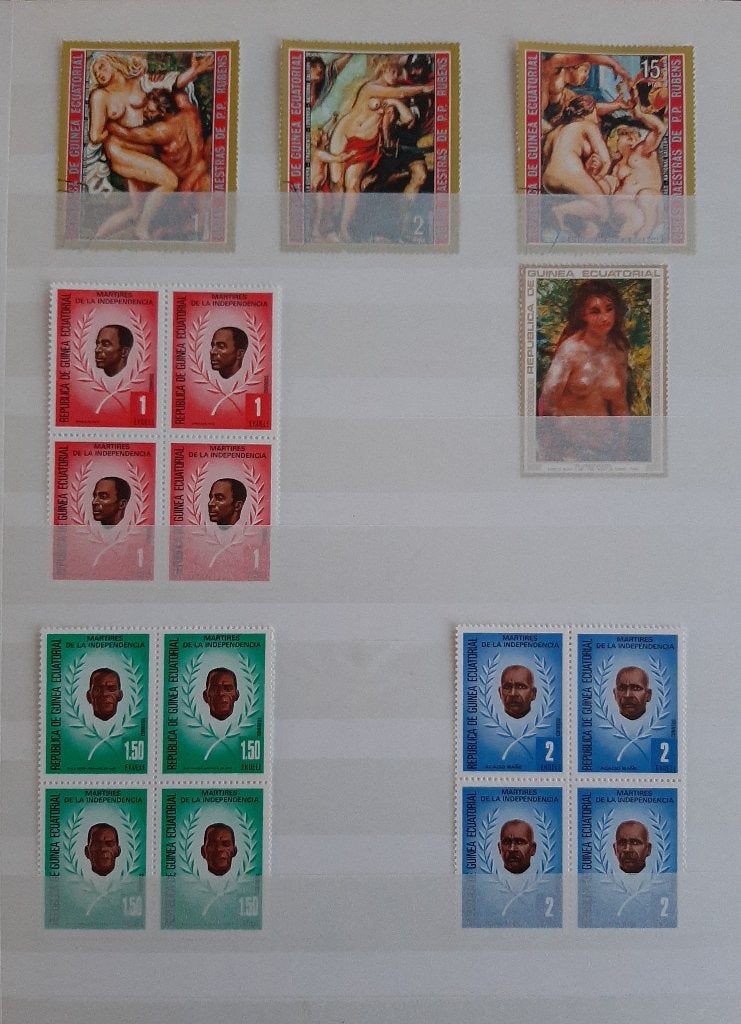 2 Kaarten Postzegels República Equatorial-Guinea 9, Ophalen, Overige landen