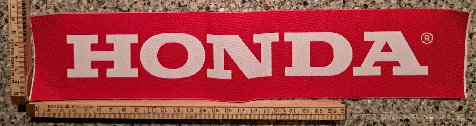 Vintage polyester badge patch opnaai-embleem Honda merk logo, Ophalen of Verzenden, Zo goed als nieuw, Overige applicaties