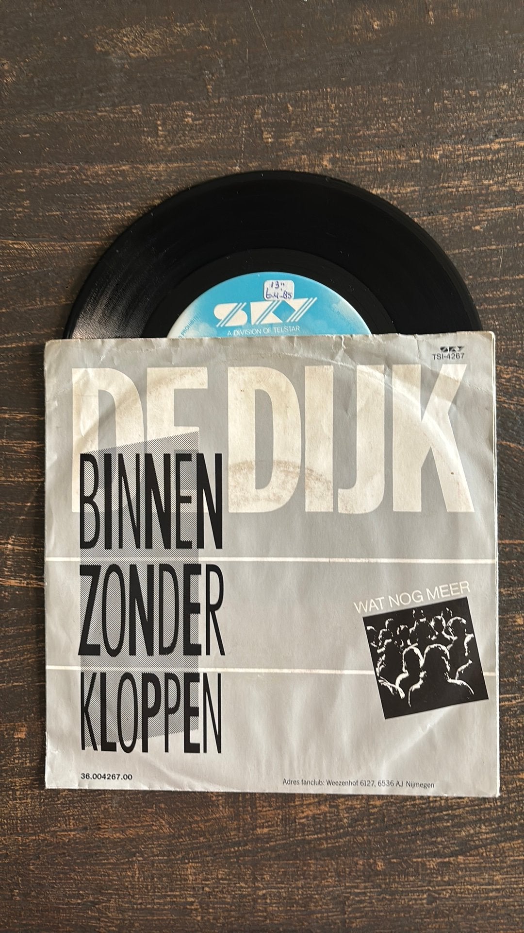 De Dijk - Binnen zonder kloppen, Cd's en Dvd's, Vinyl Singles, Ophalen of Verzenden, Zo goed als nieuw, Nederlandstalig