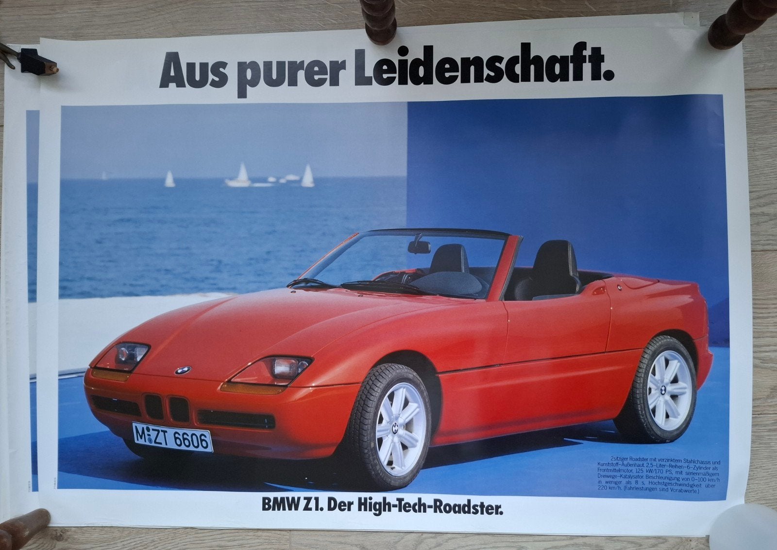 BMW Z 1. Vier identieke papieren posters.  € 12,50, Ophalen of Verzenden, Zo goed als nieuw, BMW