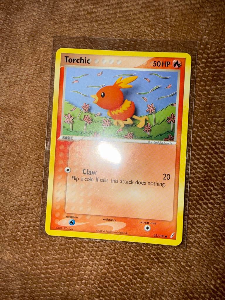 Torchic Pokémon Kaart 65/100 EX Crystal Guardians, Ophalen of Verzenden, Gebruikt, Losse kaart