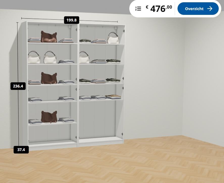 2x Ikea PAX kast 100x236x35 + 4x Forsand deuren (wit), Huis en Inrichting, Kasten | Kledingkasten, Ophalen, Met deur(en), 100 tot 150 cm