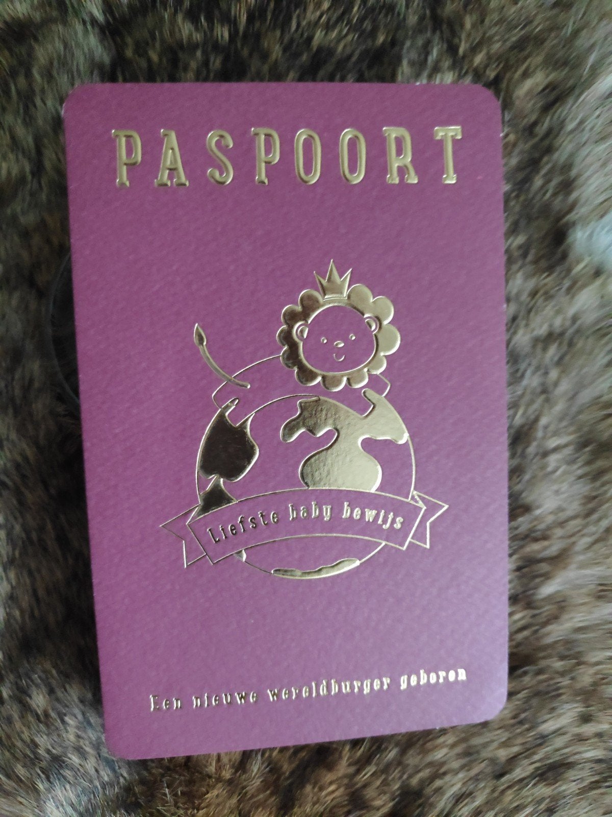 Geboorte kaartje paspoort goud opdruk, Ophalen, 2000 tot heden