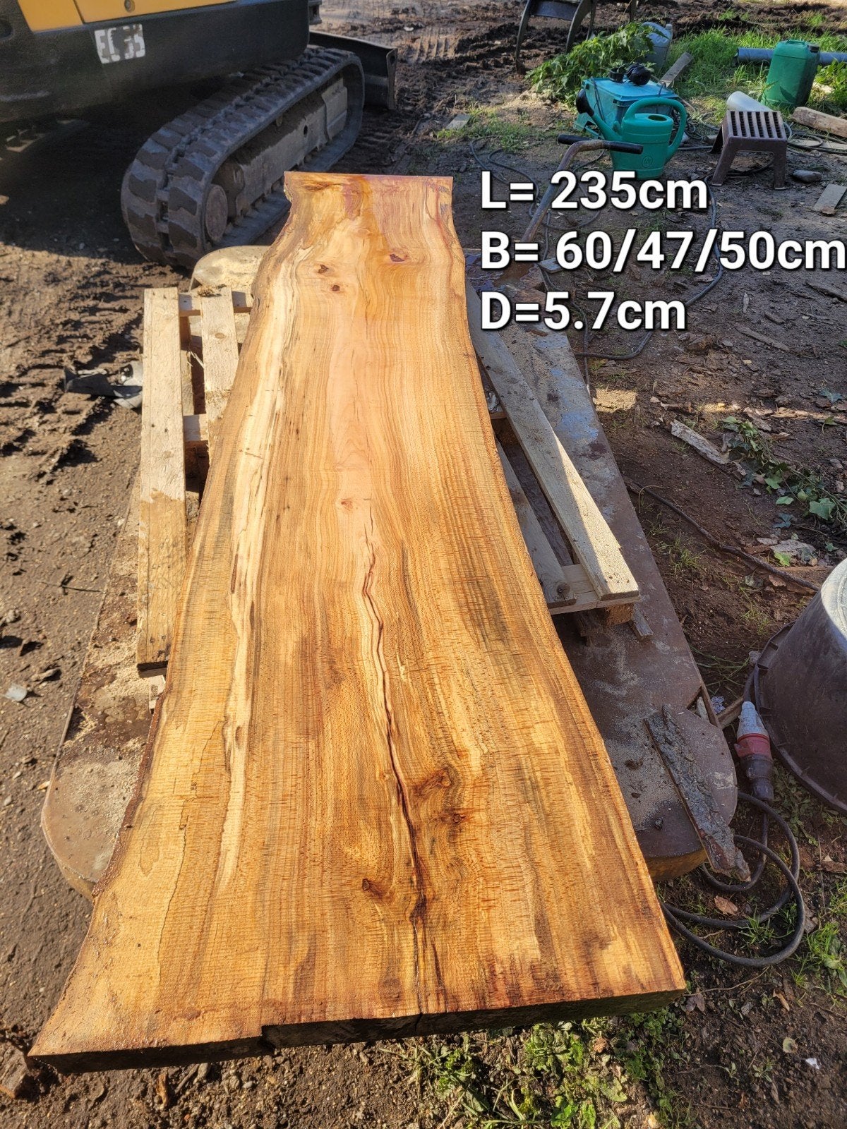 schaaldeel boomplank wandplank sidetabel boomstamtafel IEP, Ophalen of Verzenden, Nieuw, Minder dan 180 cm, Planken