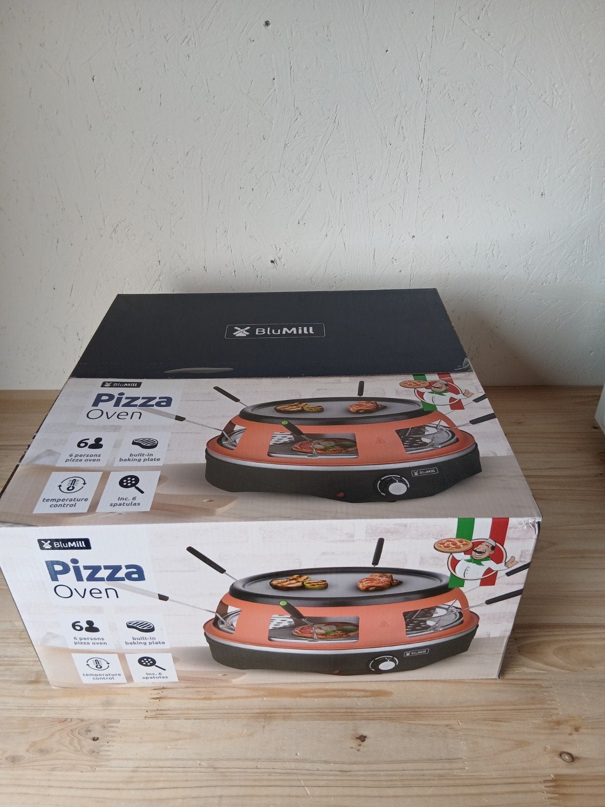 BluMill Pizza Oven - 6 personen met temperatuurregeling, Minder dan 45 cm, Overige merken, Minder dan 45 cm, Pizzaoven