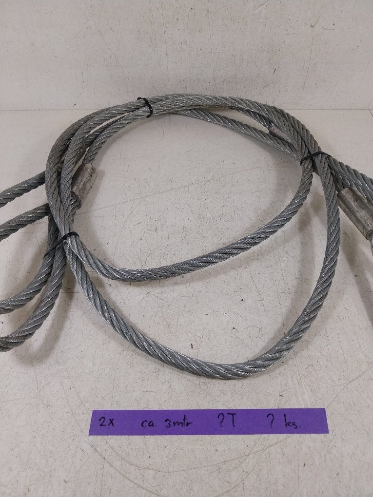 2 stk. staalkabel lengte ca. 3 meter belasting onbekend., Niet ingevuld, Gebruikt, Niet ingevuld, Ophalen of Verzenden