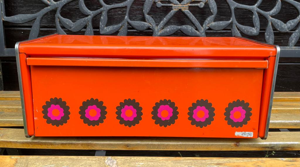 Vintage oranje broodtrommel, Ophalen
