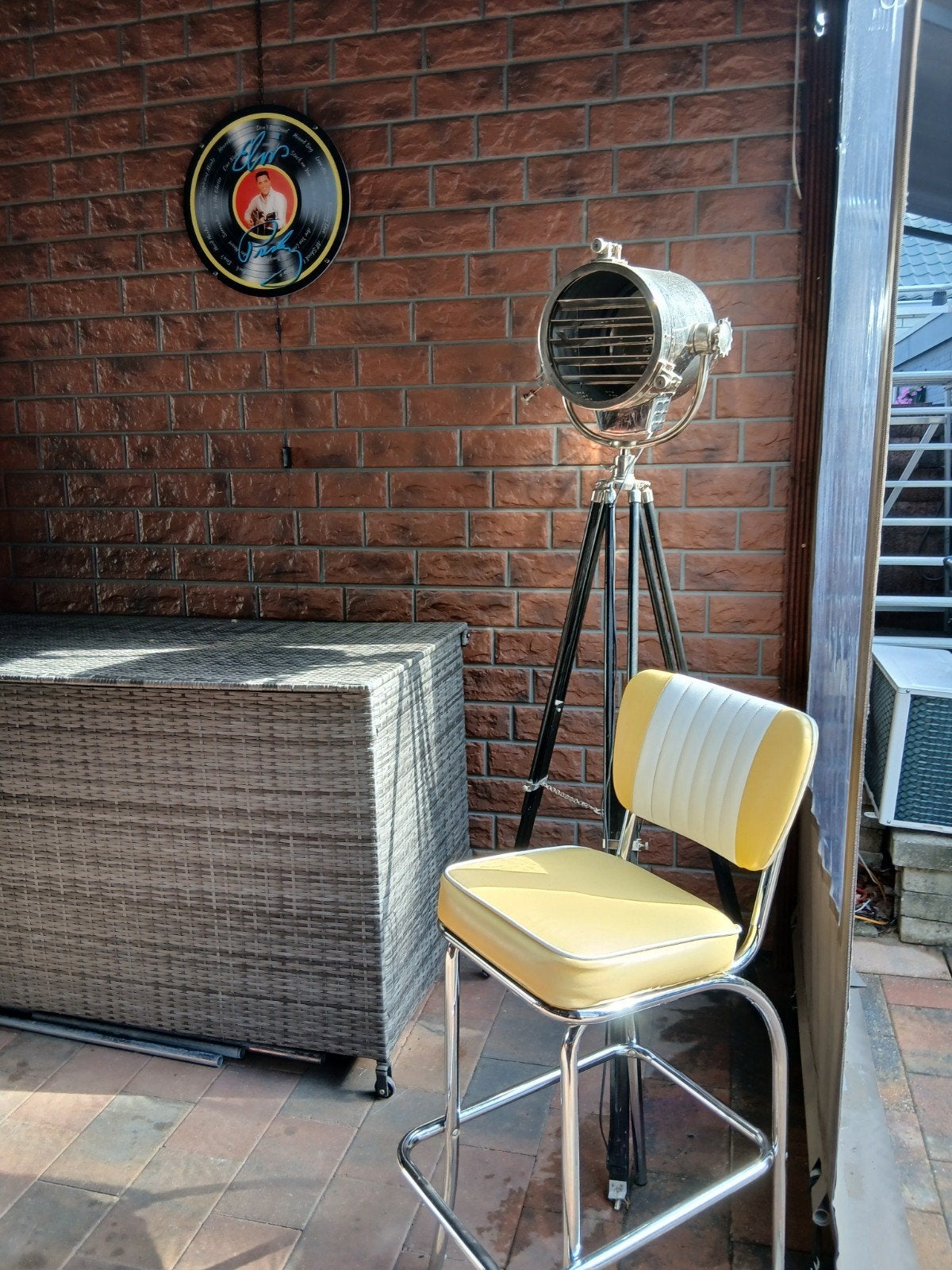 Jaren 50 kruk met grome lamp., Ophalen of Verzenden