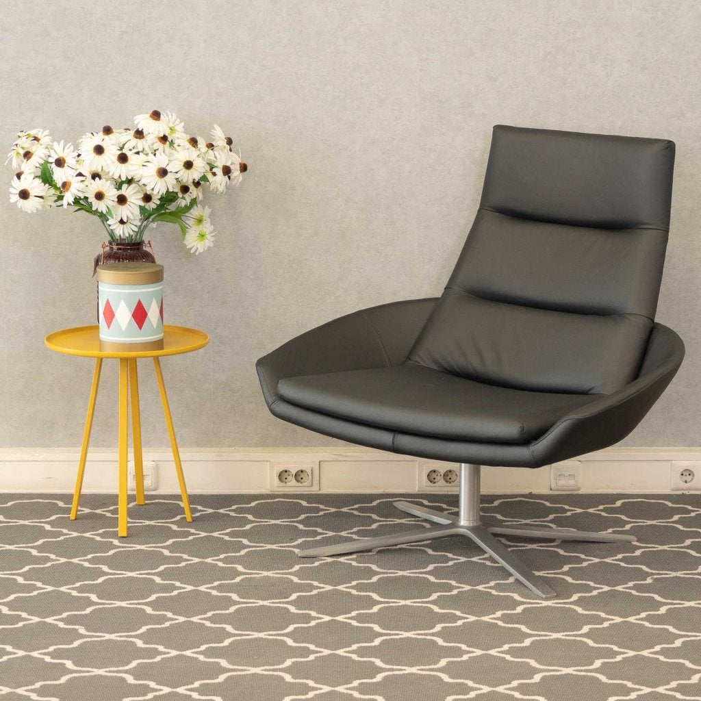 Montis Hugo Fauteuil Zwart Leder - Aluminium