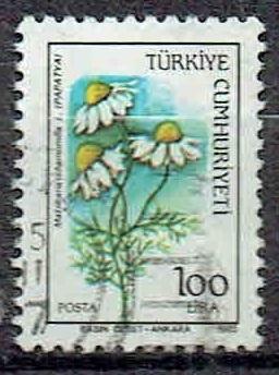 Turkije 1985 Bloemen, Verzenden, Gestempeld, Dier of Natuur
