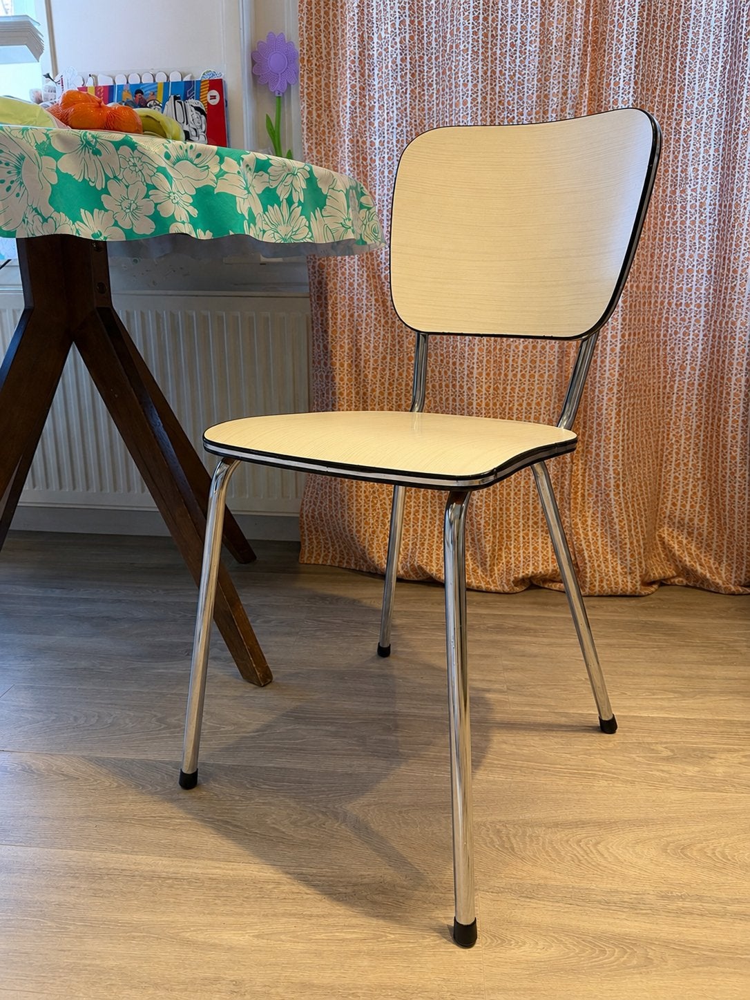 Vintage Formica stoel – keurig nette staat, Ophalen, Gebruikt, Wit, Vintage Retro