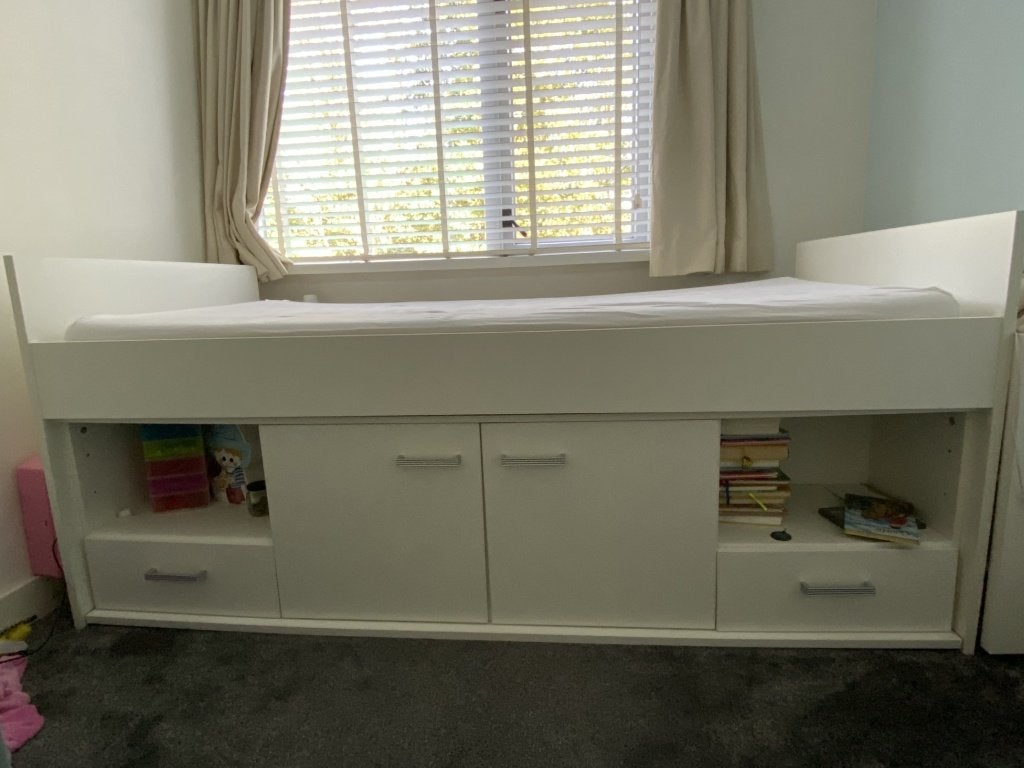 Kajuitbed eenpersoons met opbergruimte, 85 tot 100 cm, Gebruikt, 180 cm of meer, Ophalen