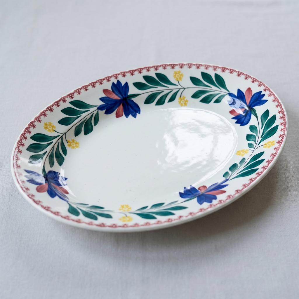 Boerenbont decor 201b ovale schaal met pollingrand 31cm, Div, Ophalen of Verzenden, Div, Aardewerk