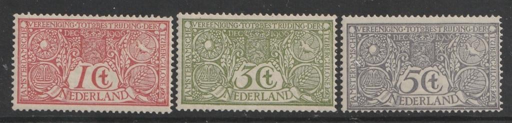 84-86 1906 Tuberculose -zegels MNH, Postzegels en Munten, Ophalen of Verzenden, T/m 1940, Postfris