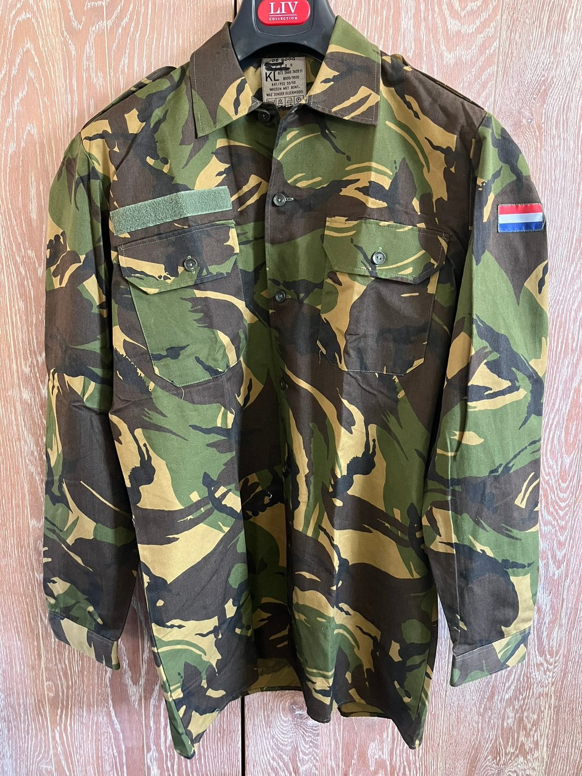 Woodland Defensie Zomer blouse camouflage, Ophalen of Verzenden, Landmacht, Nederland, Kleding of Schoenen