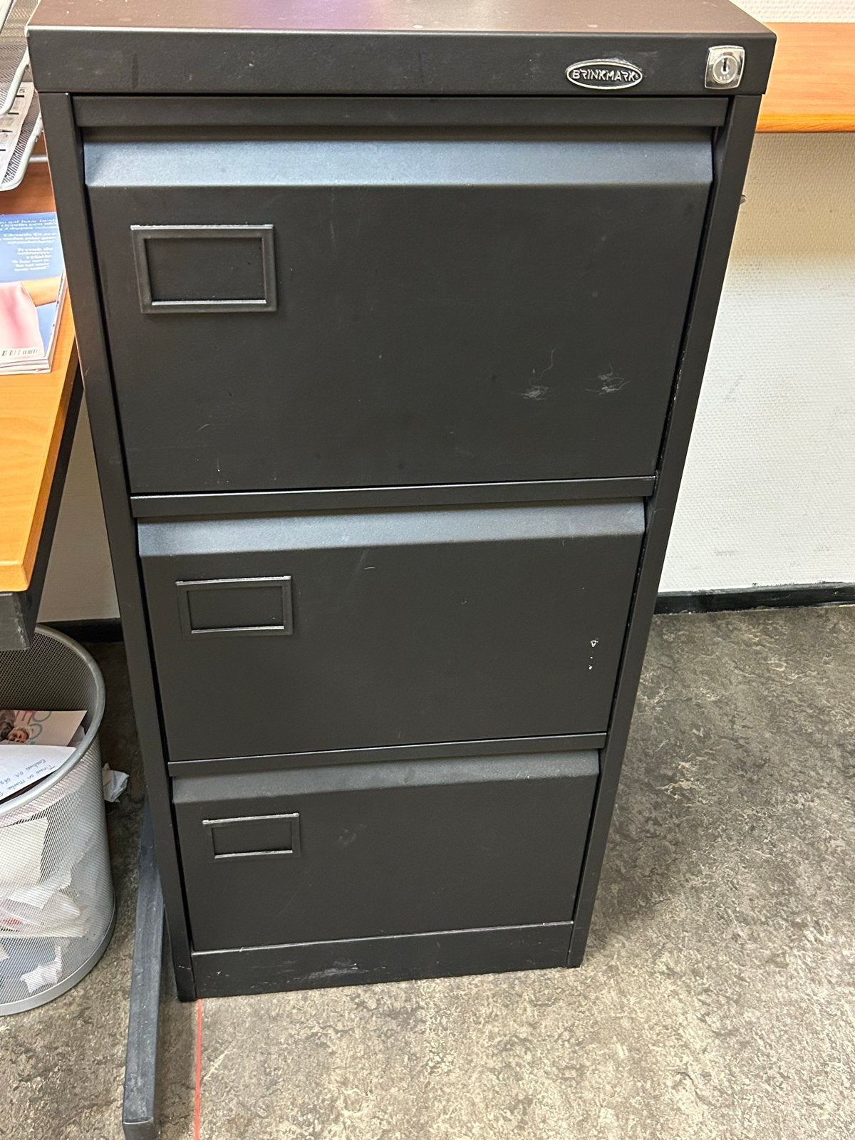 Zwarte metalen archiefkast met 3 laden, Ophalen, Gebruikt