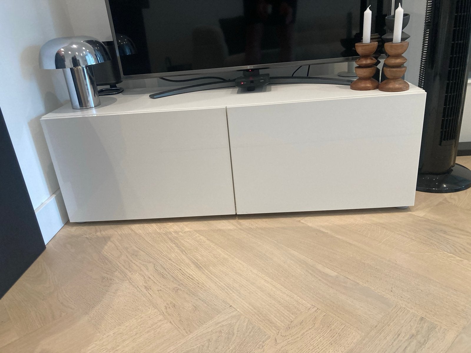 IKEA Besta Kast Hoogglans Wit - 120cm breed, Kunststof, 100 tot 150 cm, Ophalen of Verzenden, Zo goed als nieuw