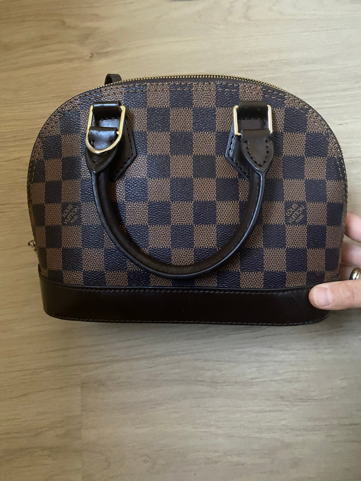 Louis Vuitton Alma BB Damier Ebene Handtas, Ophalen, Gebruikt, Bruin, Handtas