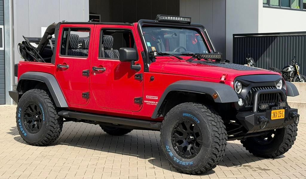 ‼️JEEP WRANGLER JK 3.8 V6 SAHARA SOFTTOP YOUNGTIMER‼️, Auto's, Jeep, Zwart, Cabriolet, Leder, Bedrijf