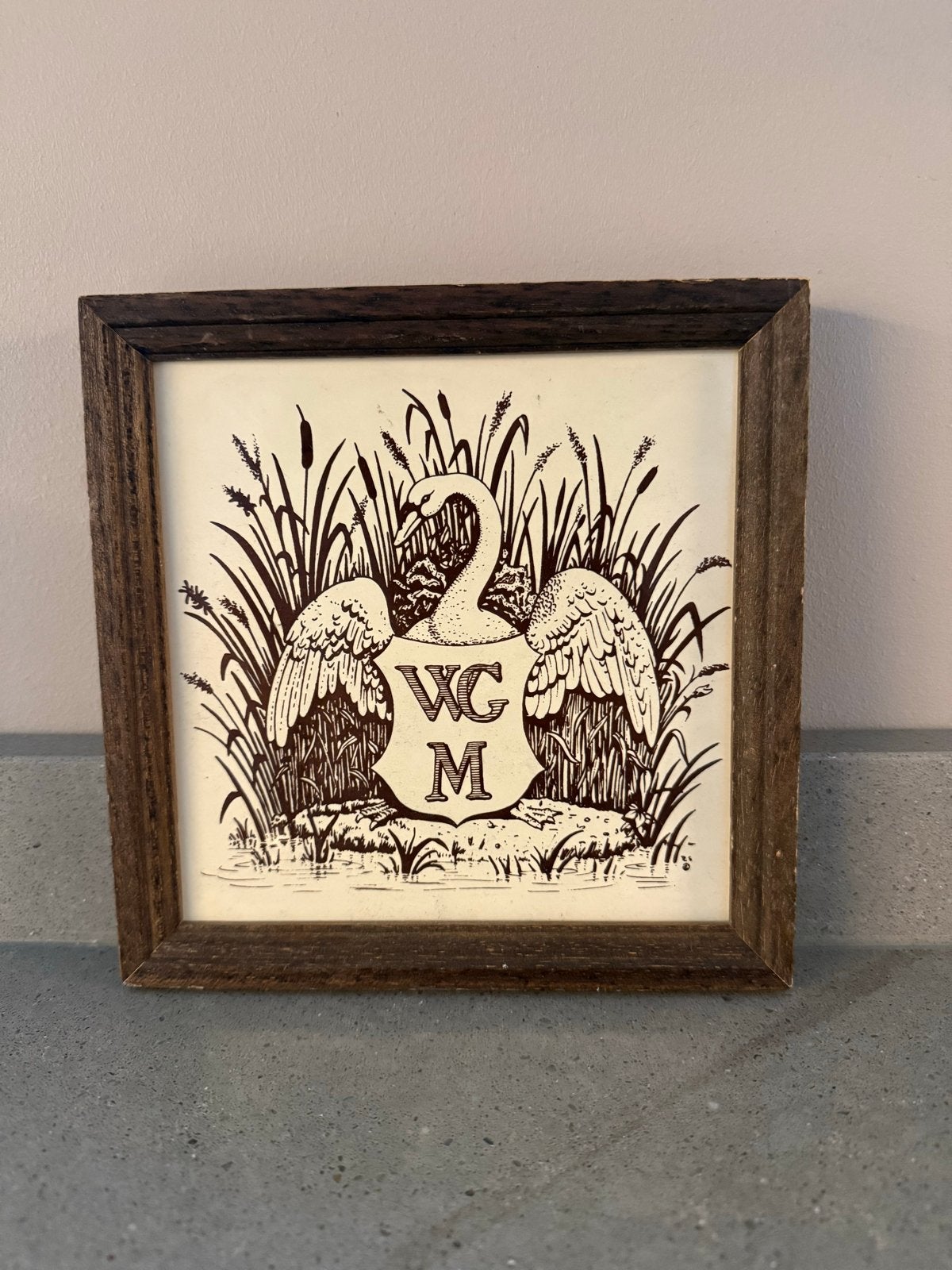 Vintage Tegeltableau Zwaan WGM Middenweg Amsterdam, Ophalen of Verzenden