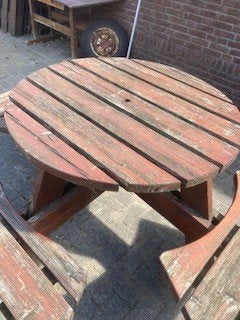 te koop picknick tafel, Ophalen, Gebruikt, Rechthoekig, Hout