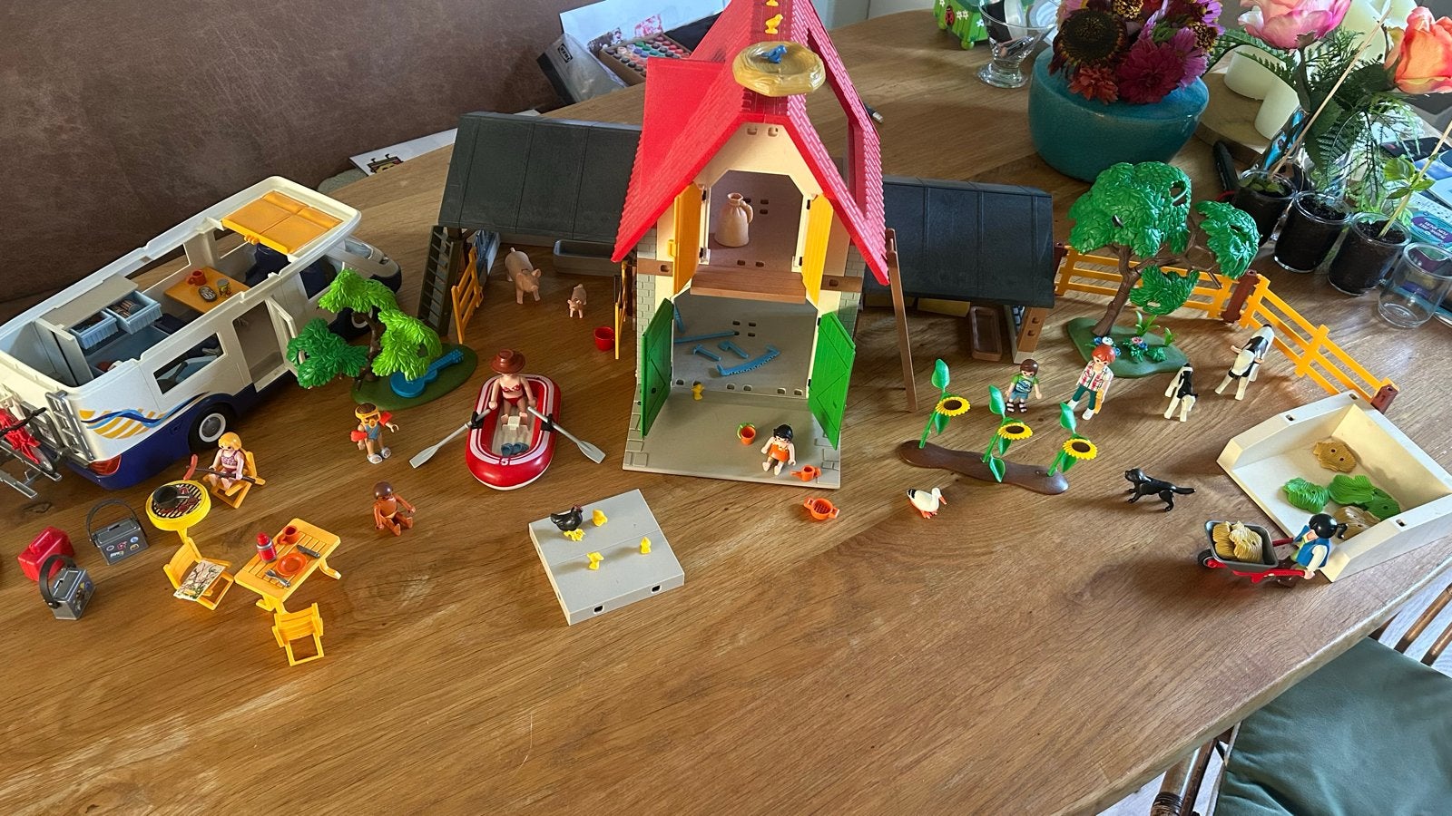 Grote Playmobil set: Boerderij en Camper, Ophalen of Verzenden, Gebruikt, Jongen of Meisje