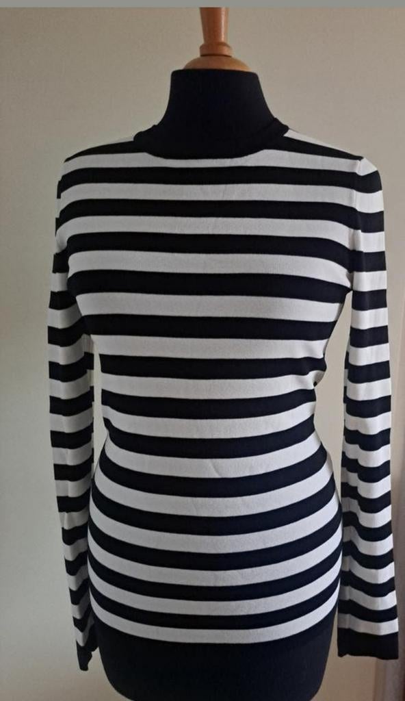 Nikkie. Marineblauw gestreepte trui maat M., Ophalen of Verzenden, Zo goed als nieuw, Maat 38/40 (M), Blauw
