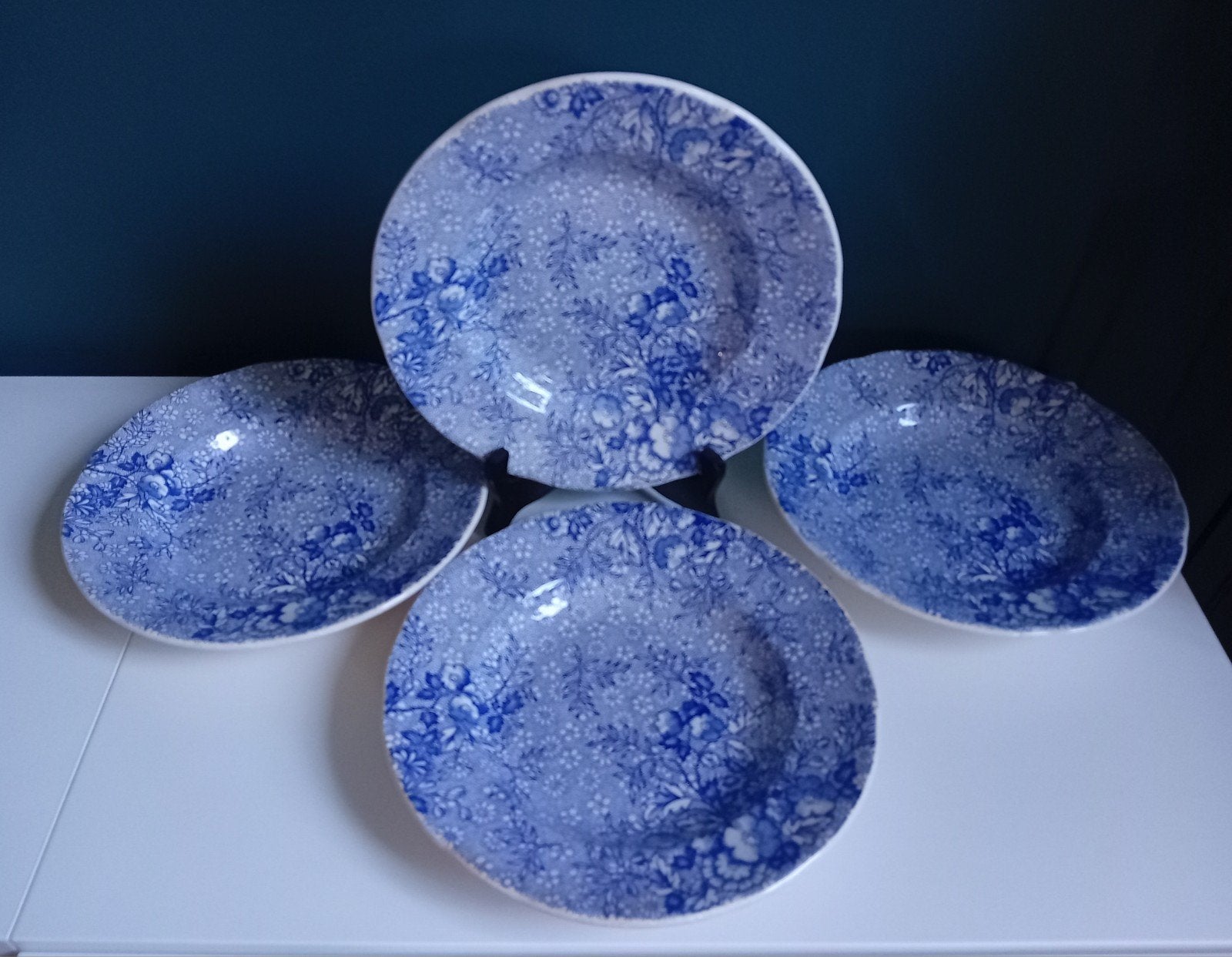 Set 4 diepe borden C.P. Ironstone Tableware "English Style", Ophalen of Verzenden