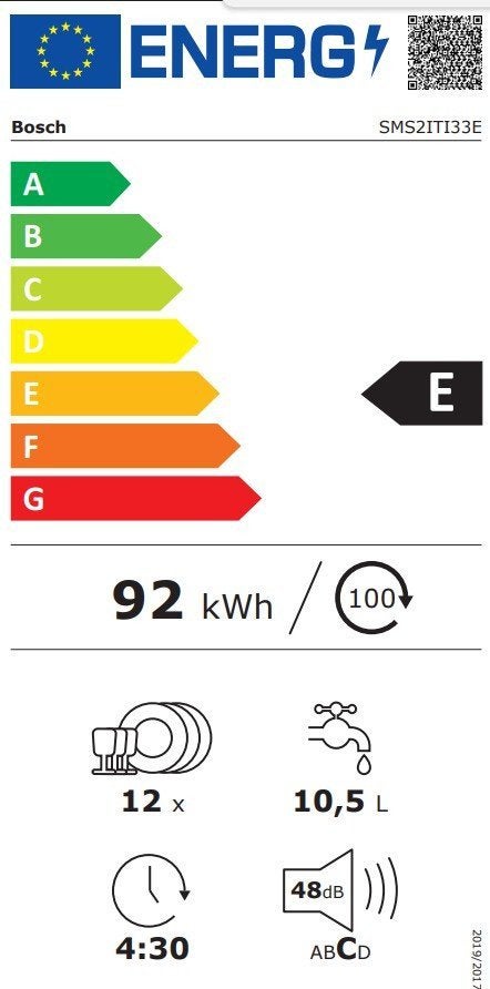 Bosch vaatwasser SMS2ITI33E - Serie 2 - vrijstaand, Witgoed en Apparatuur, Minder dan 85 cm, BSH Huishoudapparaten, 60 cm of meer