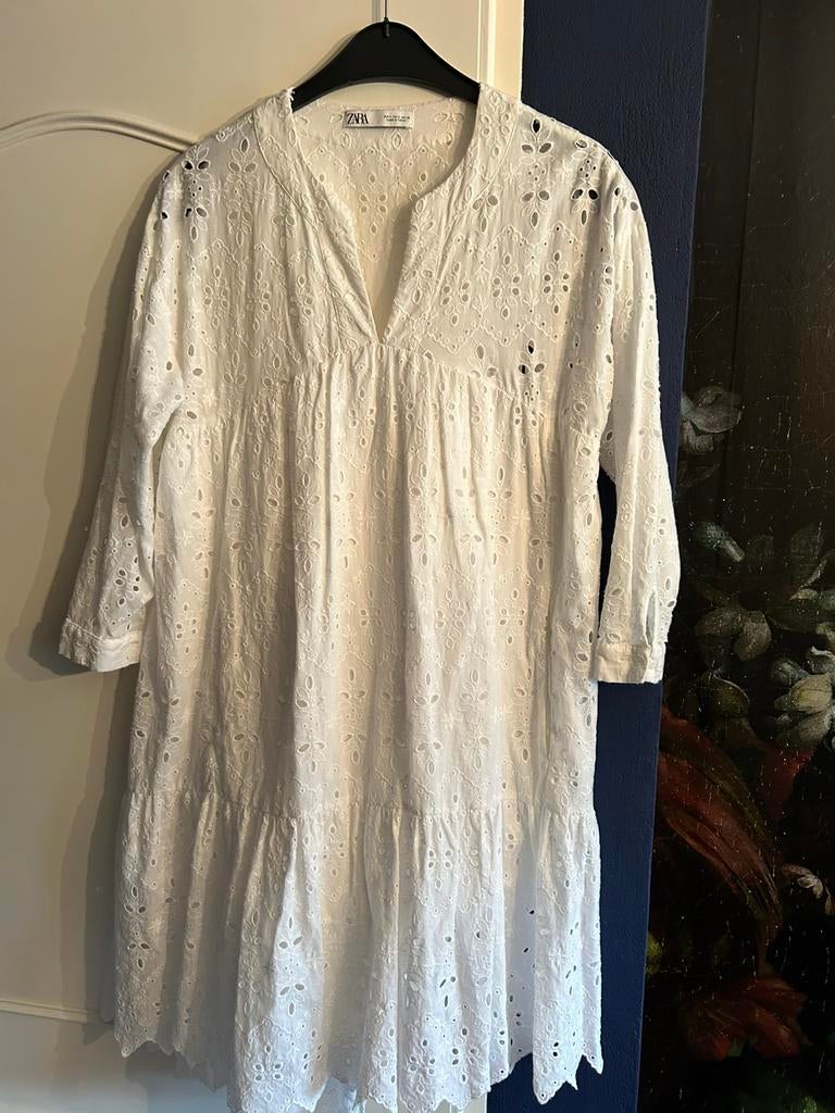 Zara alijn jurk geheel embroidered S, Ophalen of Verzenden, Zo goed als nieuw, Maat 38/40 (M), Boven de knie